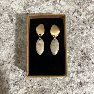 Gold and Cream Earrings